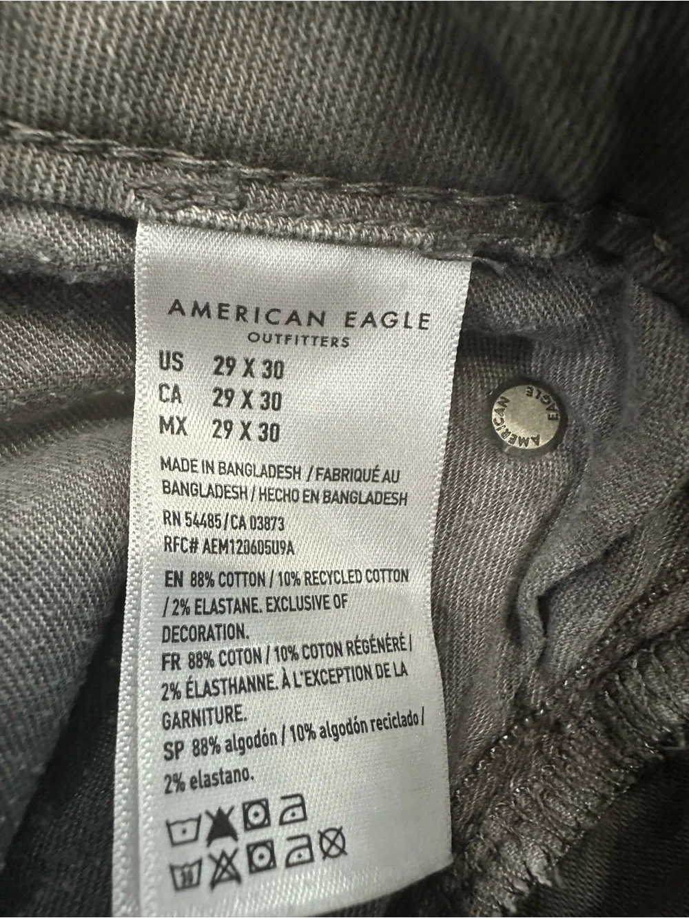 American Eagle Outfitters Men's Slim Straight Gray Denim Jeans